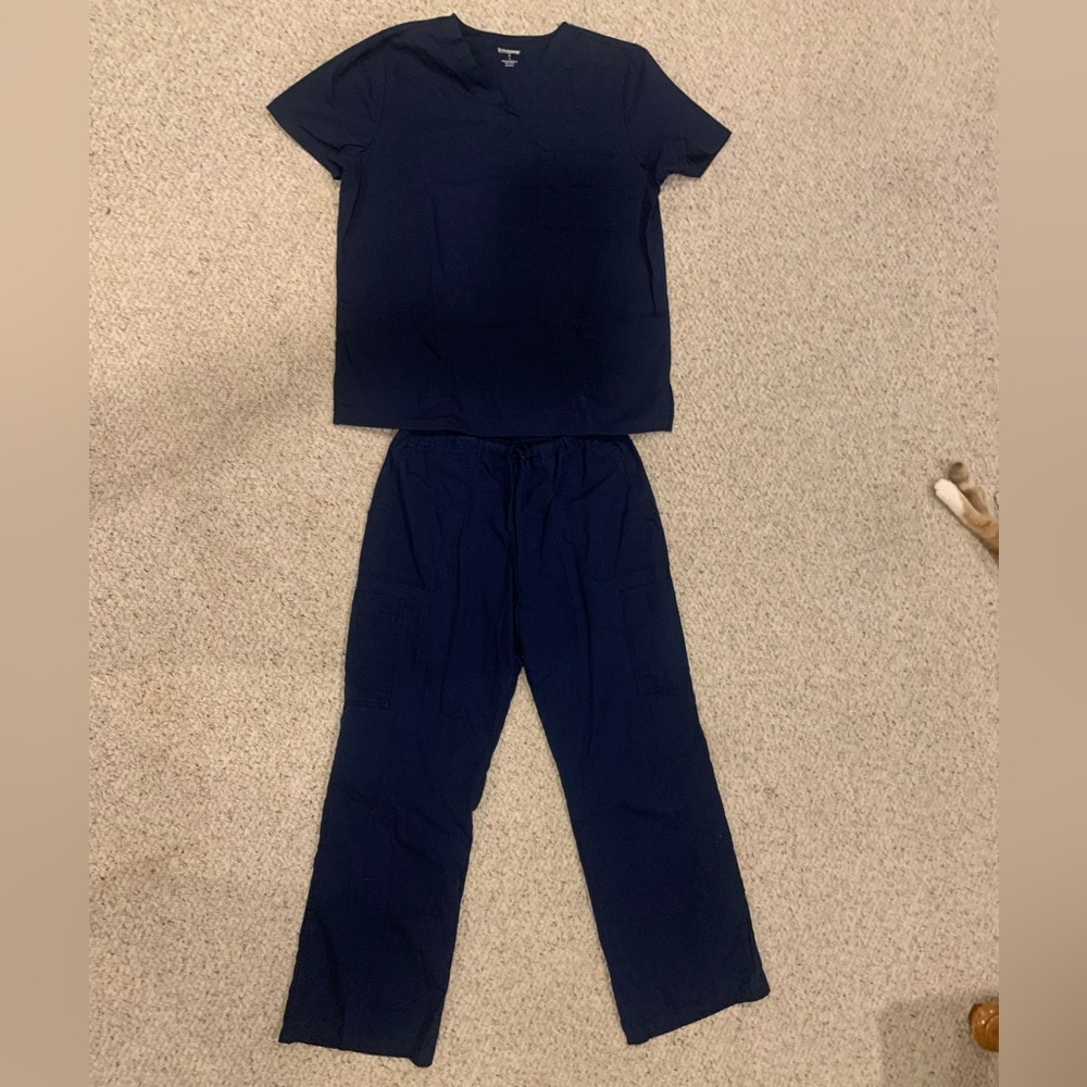 Scrubstar Size MEDIUM navy blue scrub set